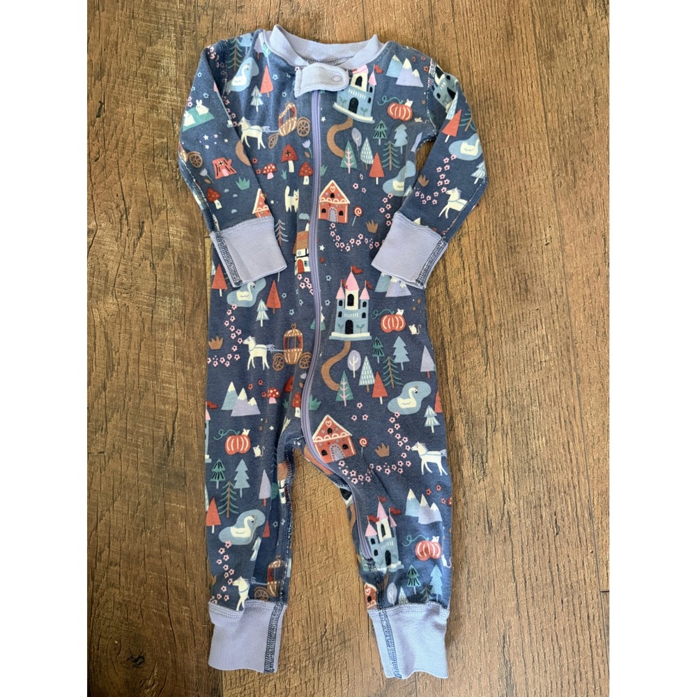 Hanna Andersson Fairytale Castle Sleep One Piece Kids 6-12M Organic